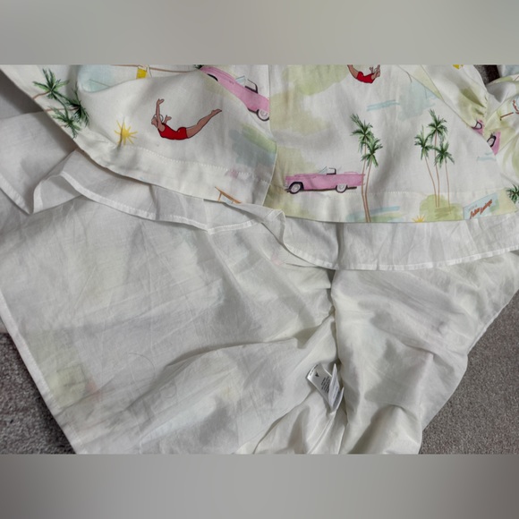 Kitri - Palm Springs Print - Tie Back Mini Dress - Pink Cadillac - US size 6 - Picture 12 of 15